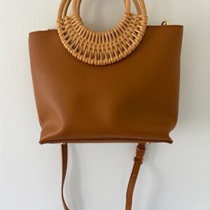 Source Unknown Tan Tote with Woven Handle
